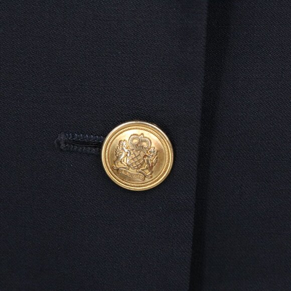 Ralph Lauren Navy Blue Royal Crown Logo Crest Worsted Wool Blazer Jacket 10 - Picture 3 of 8